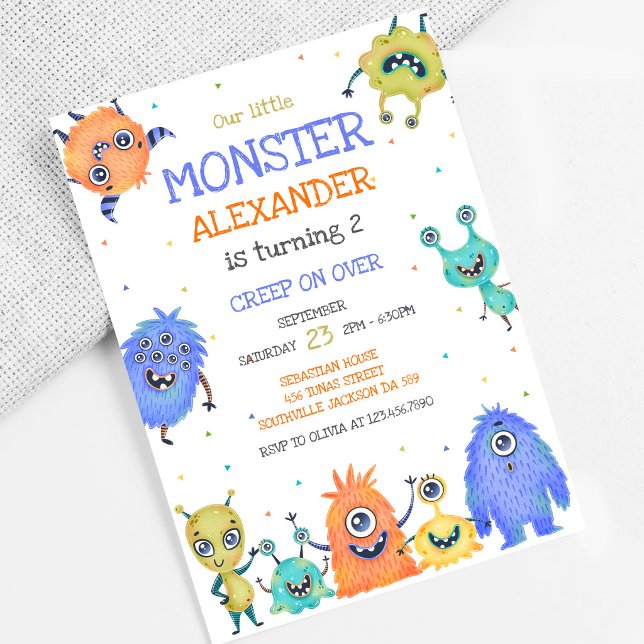 Monster Boy Birthday Invitation (Creator Uploaded)