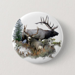 Monster bull trophy buck 2 inch round button