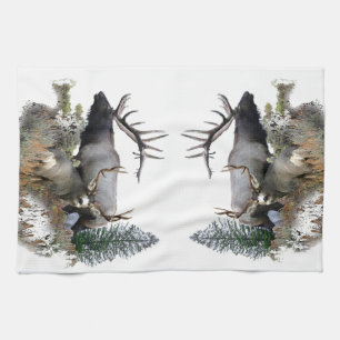 Monster bull trophy buck kitchen towel