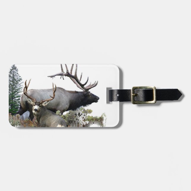 Monster bull trophy buck luggage tag (Front Horizontal)