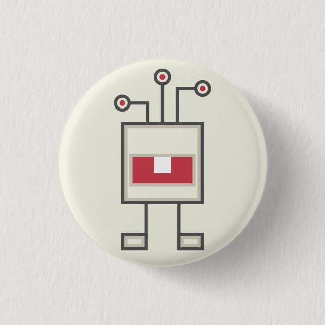 Monster Button: Robot 1 Inch Round Button (Front)