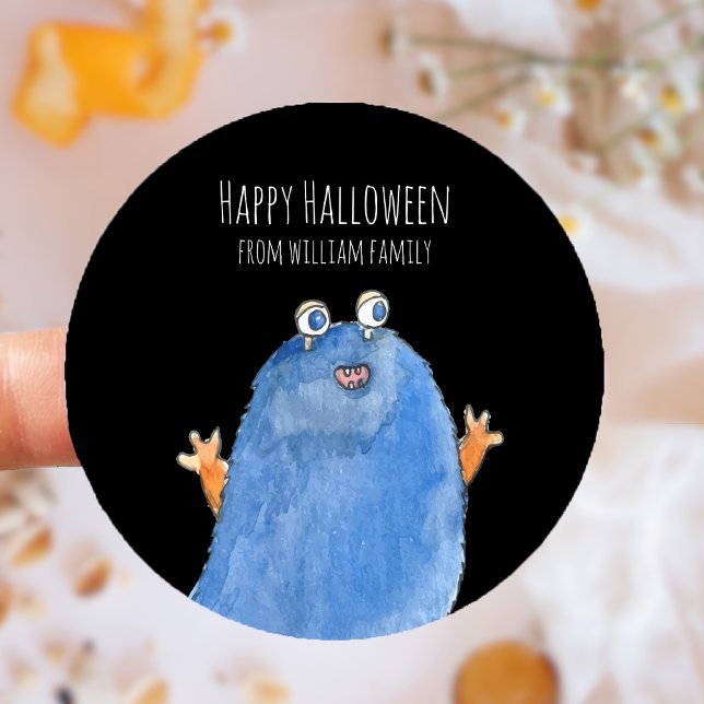 Monster Candy Happy Halloween  Classic Round Sticker (Monster Candy Happy Halloween Classic Round Sticker)