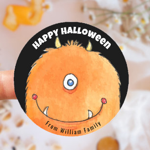 Monster Candy Happy Halloween  Classic Round Sticker