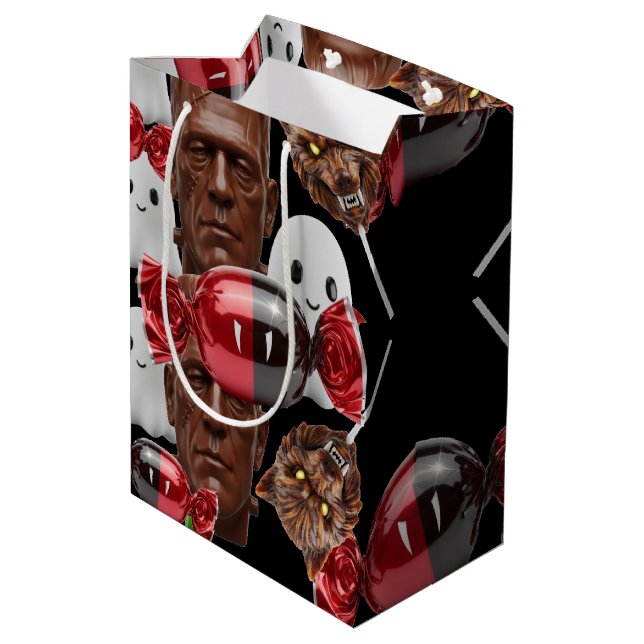 Monster Candy Parade Halloween Gift  Medium Gift Bag (Back Angled)