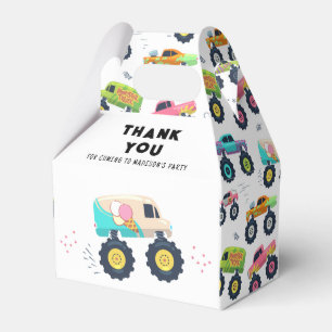 Monster Car Trucks Birthday Thank You Favor Box