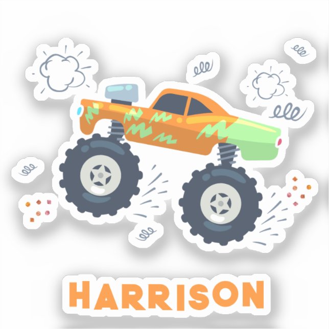 Monster Car Trucks Personalized Name  (Front)