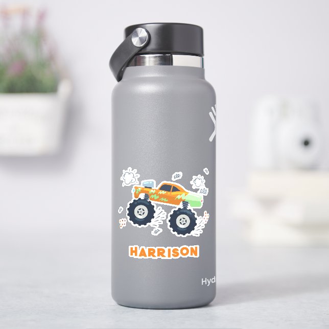 Monster Car Trucks Personalized Name  (HydroFlask)