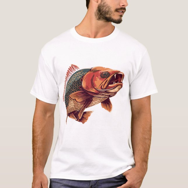 Monster Carp Fishing Angler Gift T-Shirt (Front)