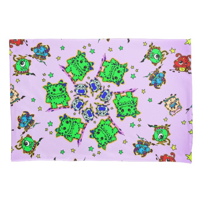 monster cartoon cutees pillowcase (Front)