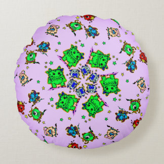 monster cartoon cutees round pillow