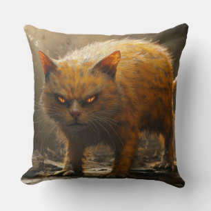 Monster cat throw pillow