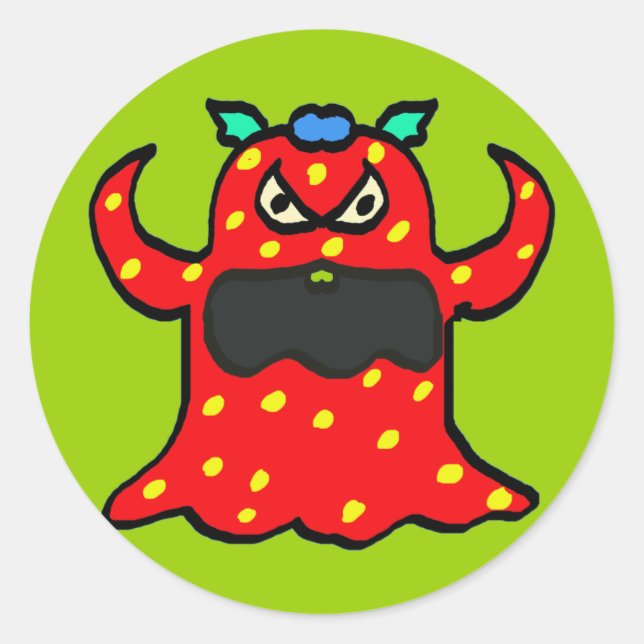 monster classic round sticker (Front)