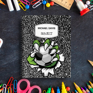 Monster Claw Holding Soccer Foot Custom Spiral Notebook