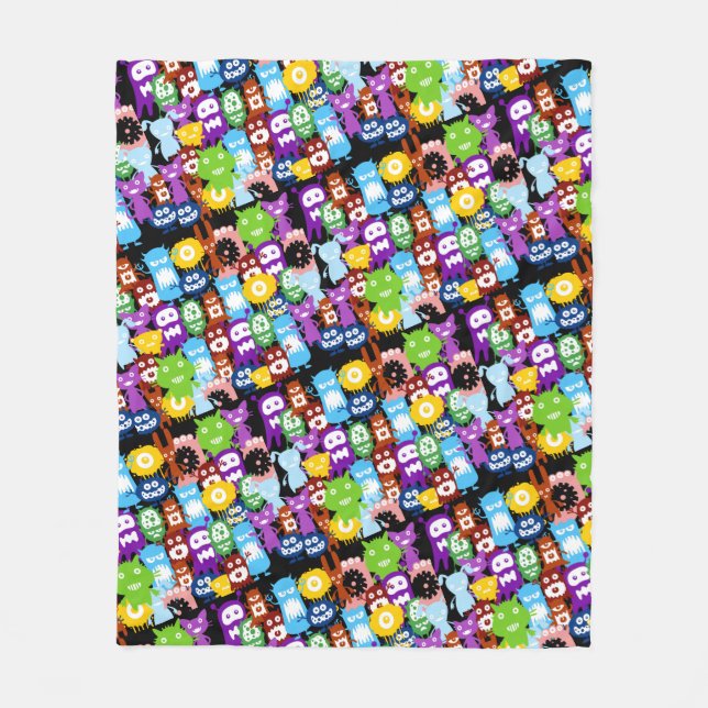 Monster Collage Fleece Blanket (Front)
