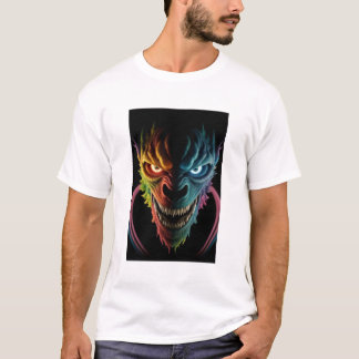 Monster colourful glitch horror scary t-shirt