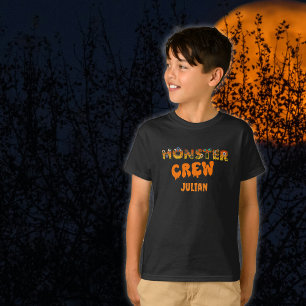Monster Crew Custom Name Halloween Kids T-Shirt