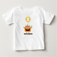 Monster Cupcake Balloon 1st Birthday T-Shirt