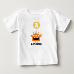 Monster Cupcake Balloon 1st Birthday T-Shirt