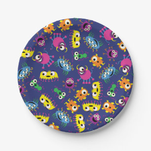Monster Cute Funny 1st Birthday Party Theme Paper Plate