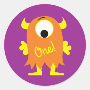 Monster Cute Funny Kids Birthday Party Theme Classic Round Sticker