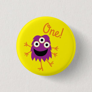 Monster Cute Kids Birthday Party Theme 1 Inch Round Button