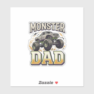 Monster Dad Monster Truck Vintage Vector Shirt Des