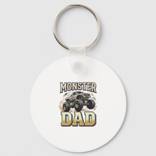 Monster Dad Monster Truck Vintage Vector Shirt Des Keychain