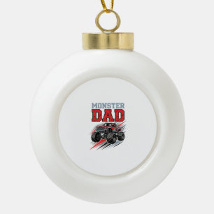 Monster Dad Vintage Monster Truck Shirt Design_1 Ceramic Ball Christmas Ornament