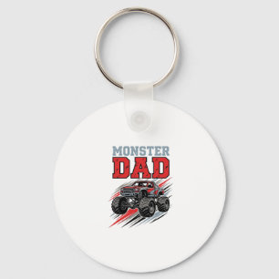 Monster Dad Vintage Monster Truck Shirt Design_1 Keychain