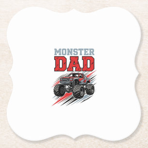 Monster Dad Vintage Monster Truck Shirt Design_1 Paper Coaster