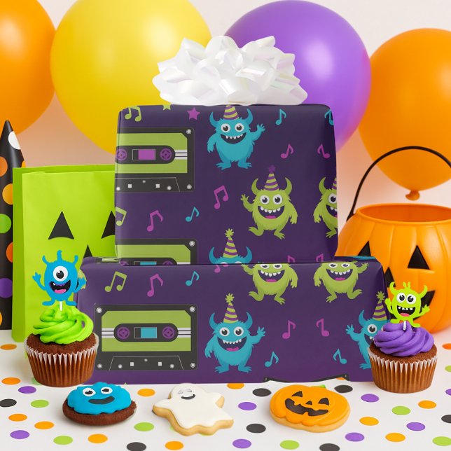 Monster Dance Party Birthday Wrapping Paper (Creator Uploaded)