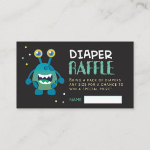 Monster Diaper Raffle Ticket (boy) Enclosure Card