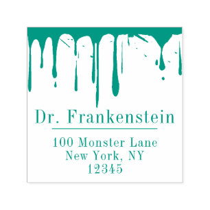 Monster Dripping Slime - Halloween Return Address Self-inking Stamp