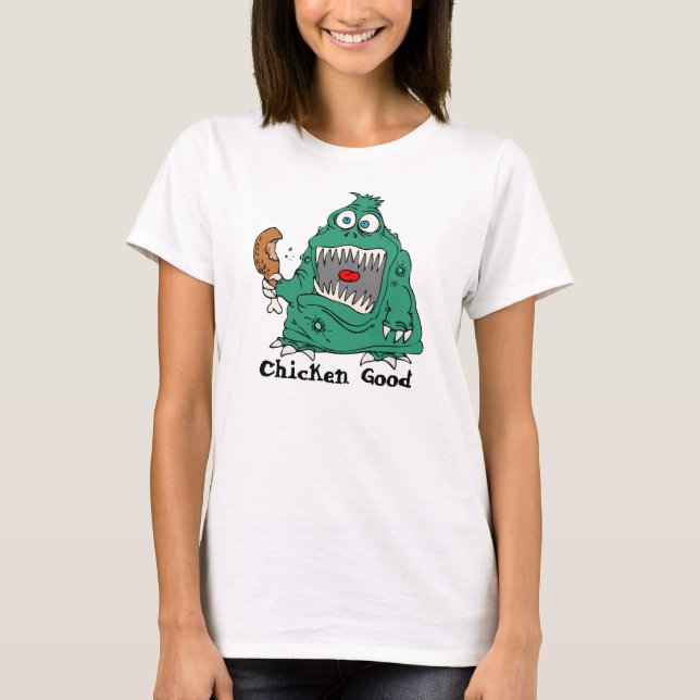 Monster Eating Fried Chicken T-Shirt (Front)