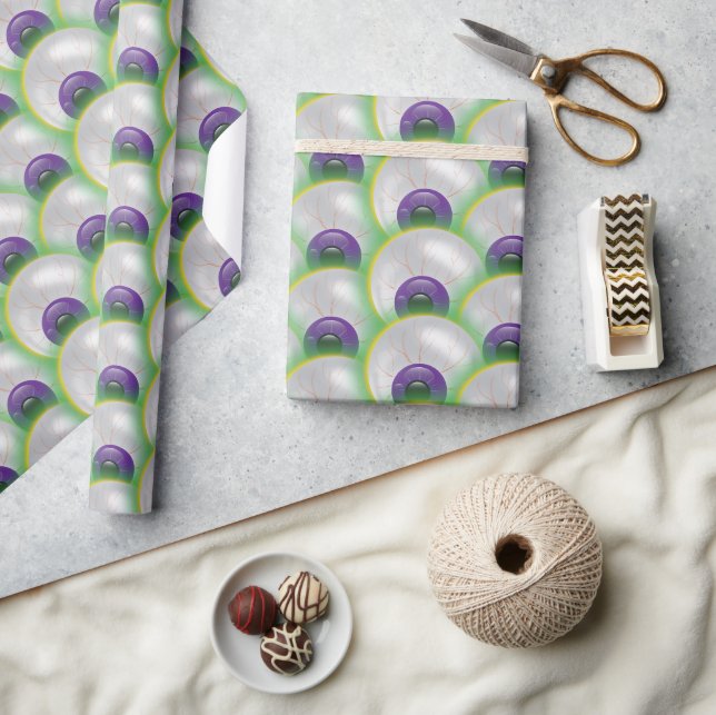 Monster Eyeball Brew Purple Green Halloween Wrapping Paper (Crafts)