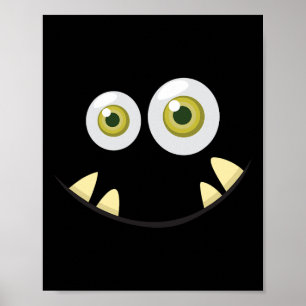 Monster Face Halloween Costume Idea Scary Cute Poster