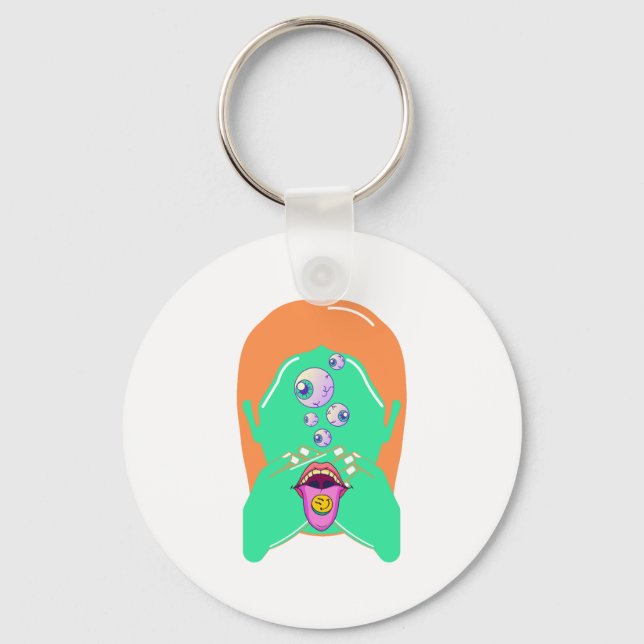 monster face keychain (Front)