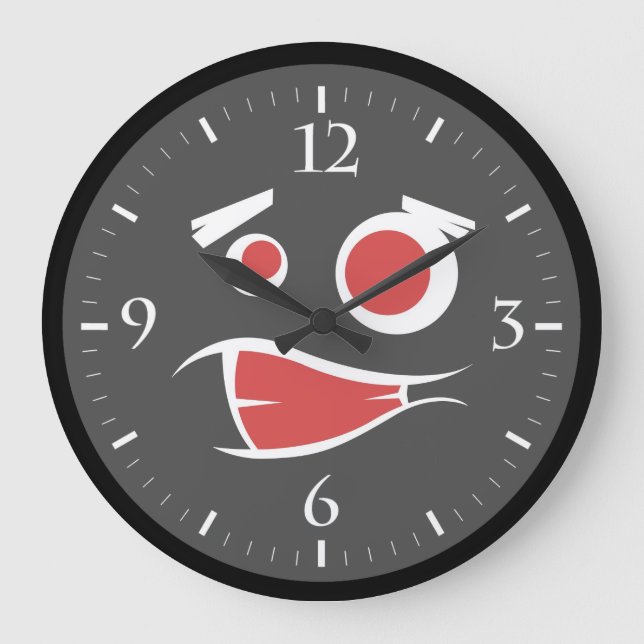 Monster face patterns license plate frame large clock (Front)