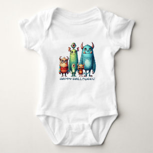 Monster Family - Happy Halloween! Baby Bodysuit