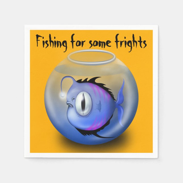 Monster Fish Halloween Party Napkin (Front)