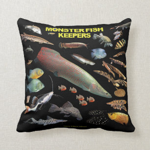 Monster Fish Keepers Throw Pillow