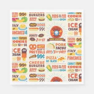 Monster Foodies Pattern Napkin