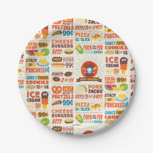 Monster Foodies Pattern Paper Plate