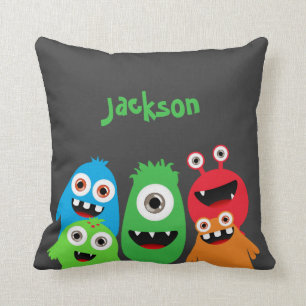 Monster Friends Throw Pillow