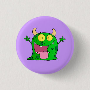 Monster Funny Comic Drawing Cartoon Cute Happy 1 Inch Round Button