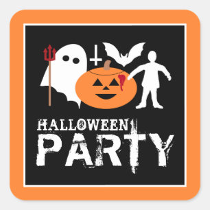 Monster Gang, Halloween Party Square Sticker