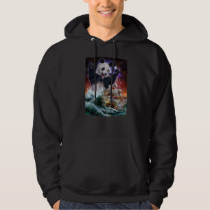 Monster Giant Panda As Kraken Attack A War Ship At Hoodie