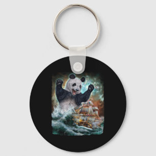 Monster Giant Panda As Kraken Attack A War Ship At Keychain