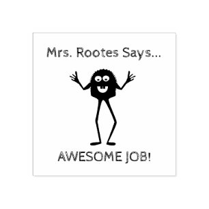 Monster Guy Teacher Rubber Art Stamp