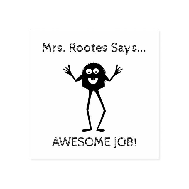 Monster Guy Teacher Rubber Art Stamp (Imprint)